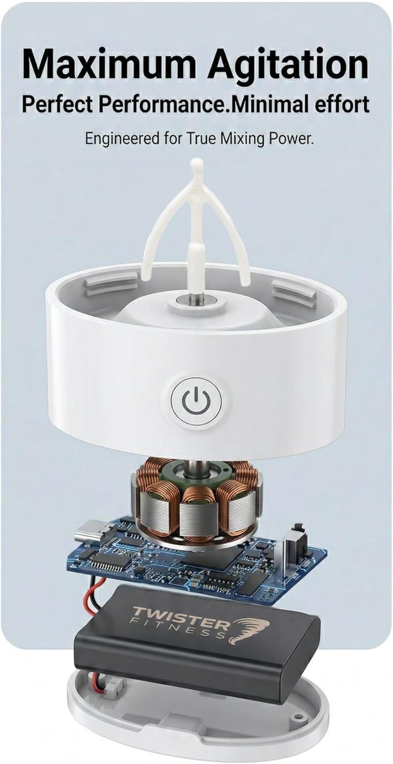 Twister Fitness PULSE - maximum agitation motor and battery cutaway